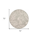 6' Gray Round Wool Geometric Hand Tufted Area Rug - Homeroots - Flyclothing LLC