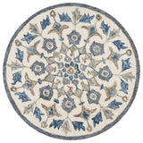 6' Round Blue Floral Oasis Area Rug - Homeroots - Flyclothing LLC