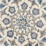 6' Round Blue Floral Oasis Area Rug - Homeroots - Flyclothing LLC