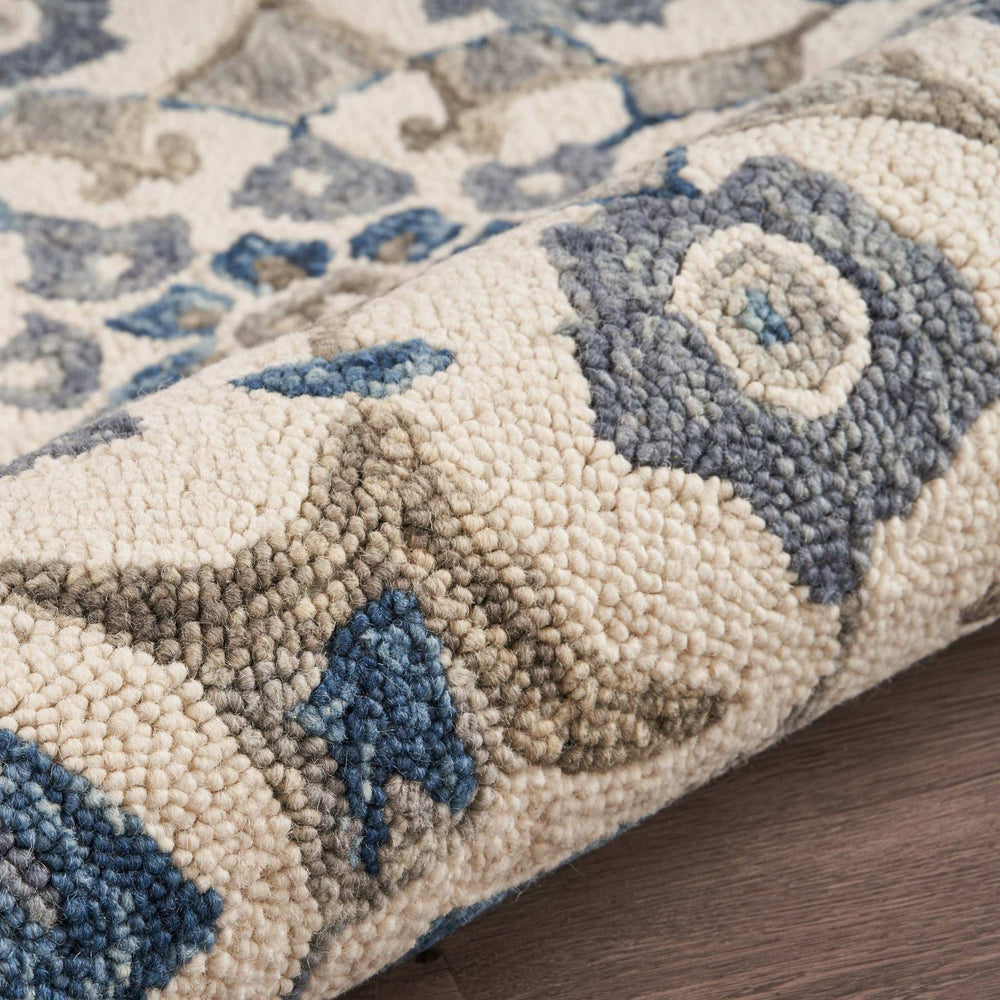 6' Round Blue Floral Oasis Area Rug - Homeroots - Flyclothing LLC