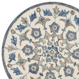 6' Round Blue Floral Oasis Area Rug - Homeroots - Flyclothing LLC