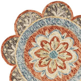 6' Round Orange Scalloped Edge Area Rug - Homeroots - Flyclothing LLC