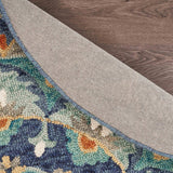 4' Round Blue Floral Mandala Area Rug - Homeroots - Flyclothing LLC