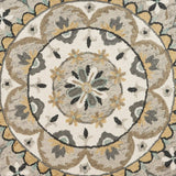 4' Round Gray And Ivory Floral Bloom Area Rug - Homeroots - Flyclothing LLC