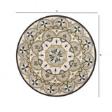 4' Round Gray And Ivory Floral Bloom Area Rug - Homeroots - Flyclothing LLC