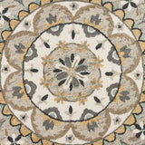 6' Gray and Ivory Round Wool Floral Handmade Area Rug - Homeroots - Flyclothing LLC