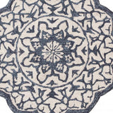 3' Round Navy And White Decorative Area Rug - Homeroots - Flyclothing LLC