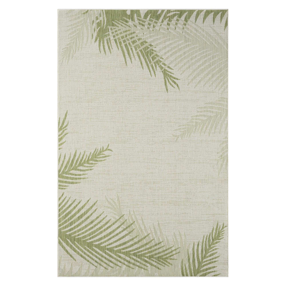 5' X 7' Beige Floral Indoor Outdoor Area Rug - Homeroots - Flyclothing LLC