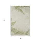 5' X 7' Beige Floral Indoor Outdoor Area Rug - Homeroots - Flyclothing LLC