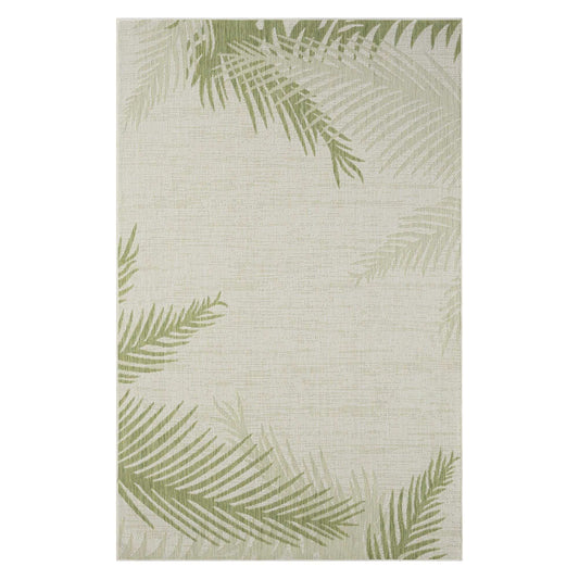 8' X 9' Beige Floral Indoor Outdoor Area Rug - Homeroots - Flyclothing LLC