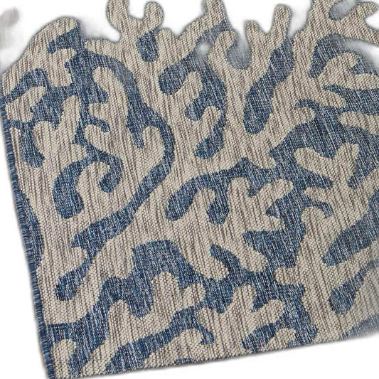 8' X 9' Blue And Gray Indoor Outdoor Area Rug - Homeroots - Flyclothing LLC