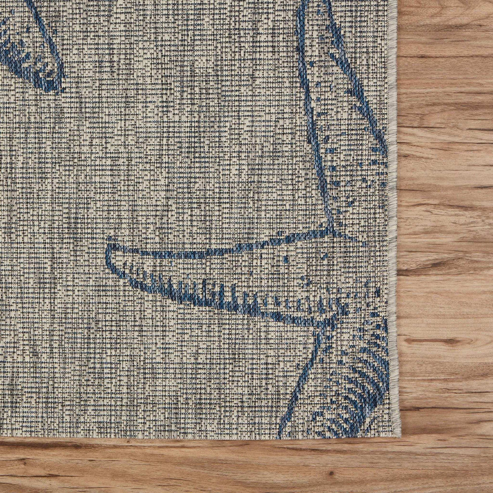 5' X 7' Blue And Gray Indoor Outdoor Area Rug - Homeroots - Flyclothing LLC