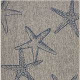 8' X 9' Blue And Gray Starfish Indoor Outdoor Area Rug - Homeroots - Flyclothing LLC