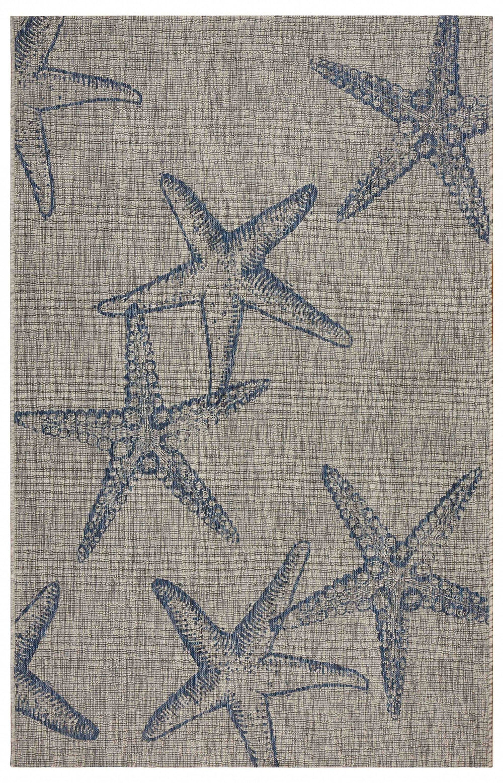 8' X 9' Blue And Gray Starfish Indoor Outdoor Area Rug - Homeroots - Flyclothing LLC