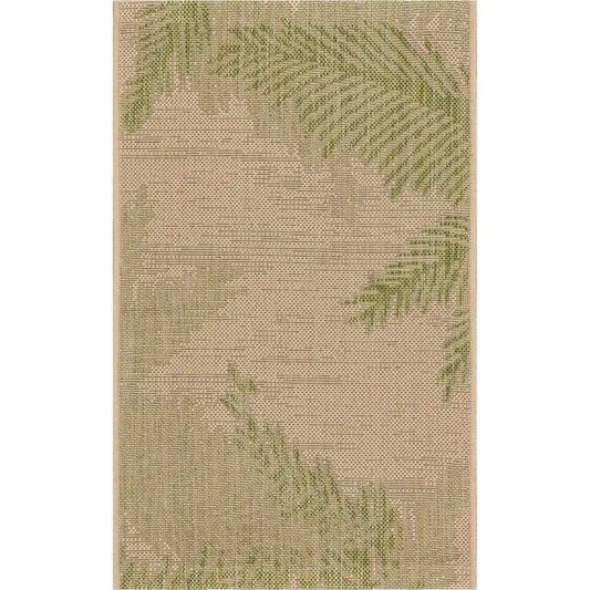 2' X 3' Beige Floral Indoor Outdoor Area Rug - Homeroots - Flyclothing LLC