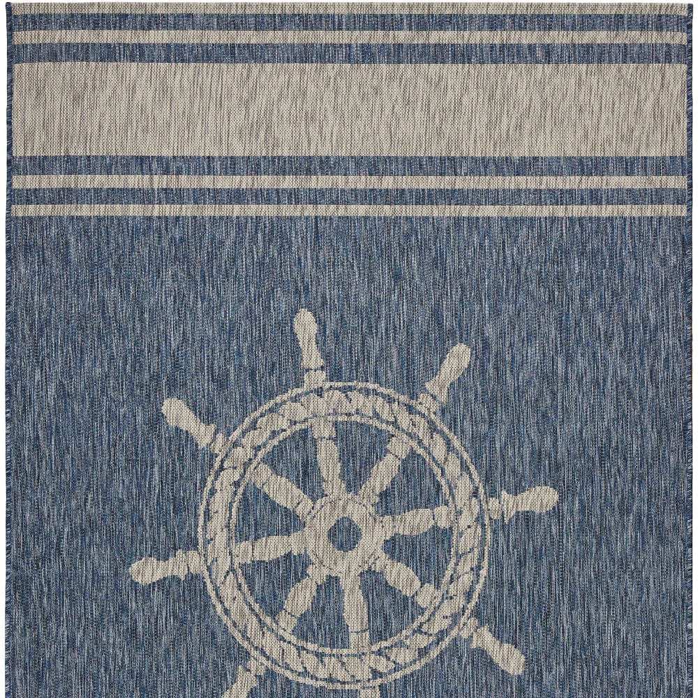 8' X 9' Blue And Gray Indoor Outdoor Area Rug - Homeroots - Flyclothing LLC