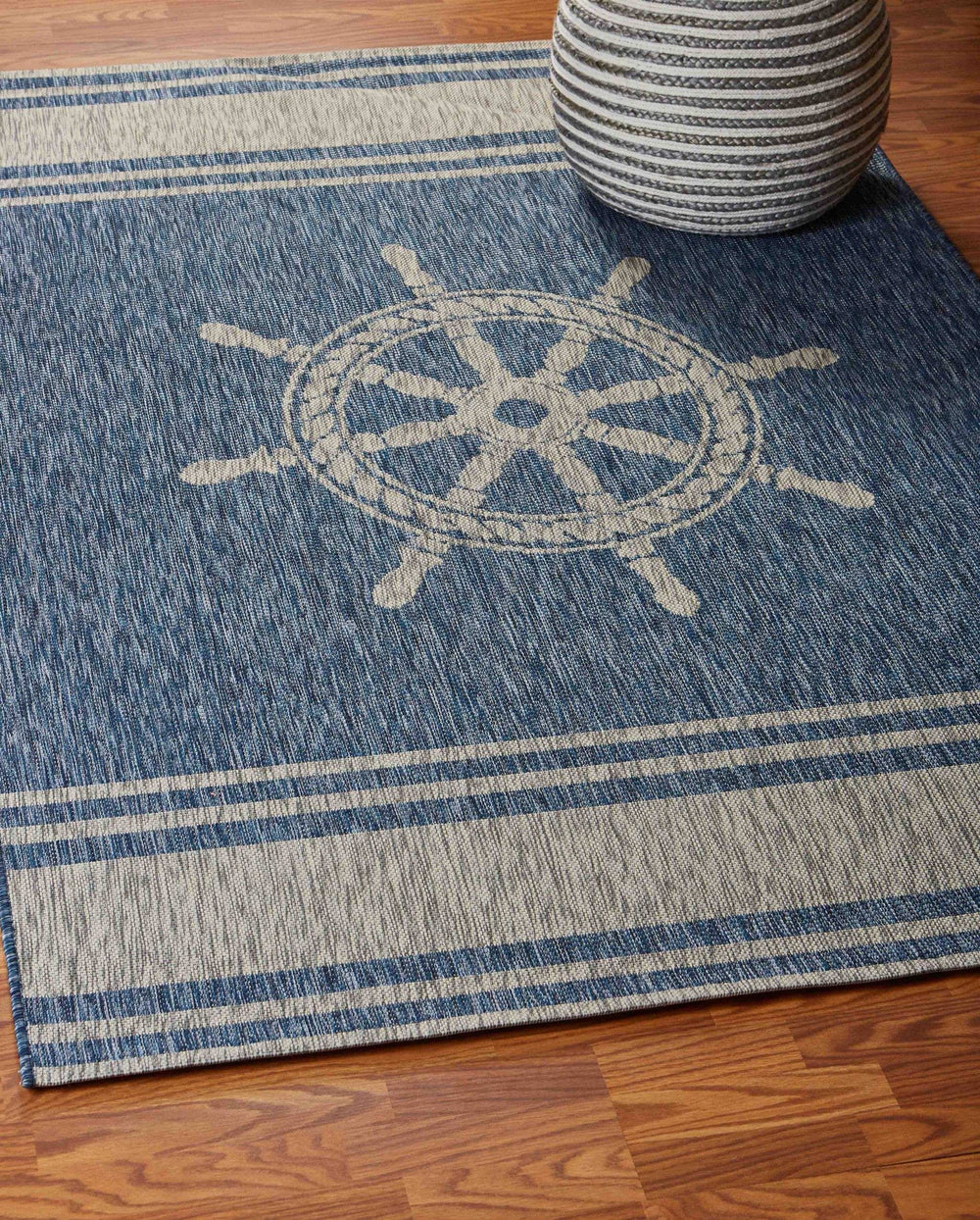 8' X 9' Blue And Gray Indoor Outdoor Area Rug - Homeroots - Flyclothing LLC