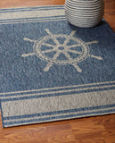 8' X 9' Blue And Gray Indoor Outdoor Area Rug - Homeroots - Flyclothing LLC