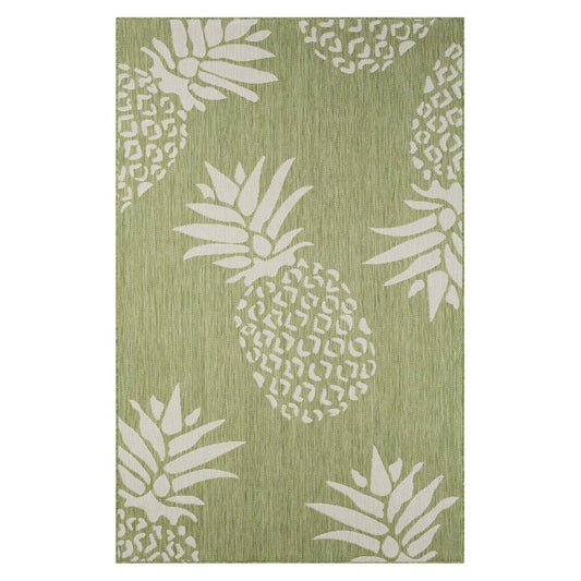 8' X 10' Green Floral Indoor Outdoor Area Rug - Homeroots - Flyclothing LLC