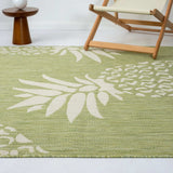 8' X 10' Green Floral Indoor Outdoor Area Rug - Homeroots - Flyclothing LLC
