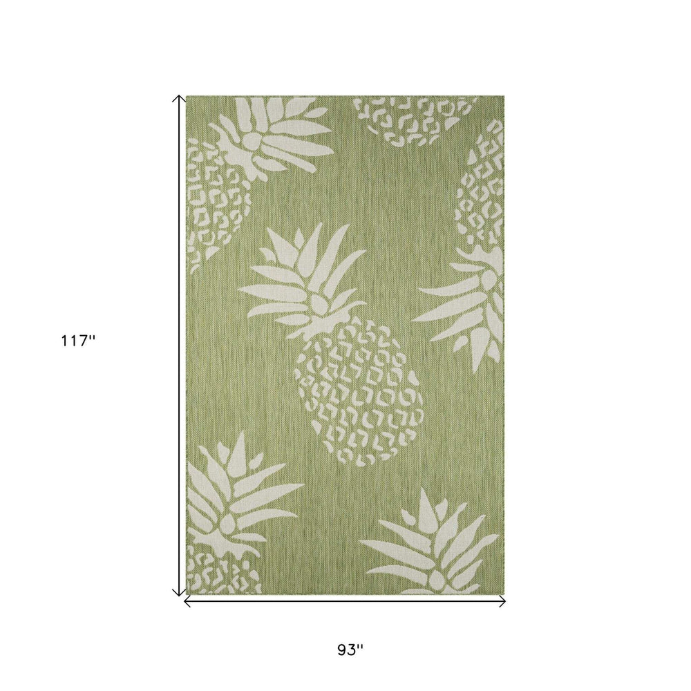 8' X 10' Green Floral Indoor Outdoor Area Rug - Homeroots - Flyclothing LLC