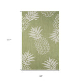 8' X 10' Green Floral Indoor Outdoor Area Rug - Homeroots - Flyclothing LLC