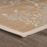 5' X 7' Beige Floral Indoor Outdoor Area Rug - Homeroots - Flyclothing LLC