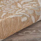 8' X 10' Beige Floral Indoor Outdoor Area Rug - Homeroots - Flyclothing LLC