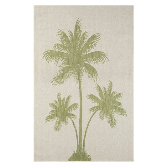 8' X 10' Beige Floral Indoor Outdoor Area Rug - Homeroots - Flyclothing LLC