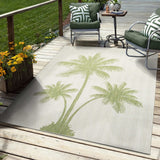 8' X 10' Beige Floral Indoor Outdoor Area Rug - Homeroots - Flyclothing LLC