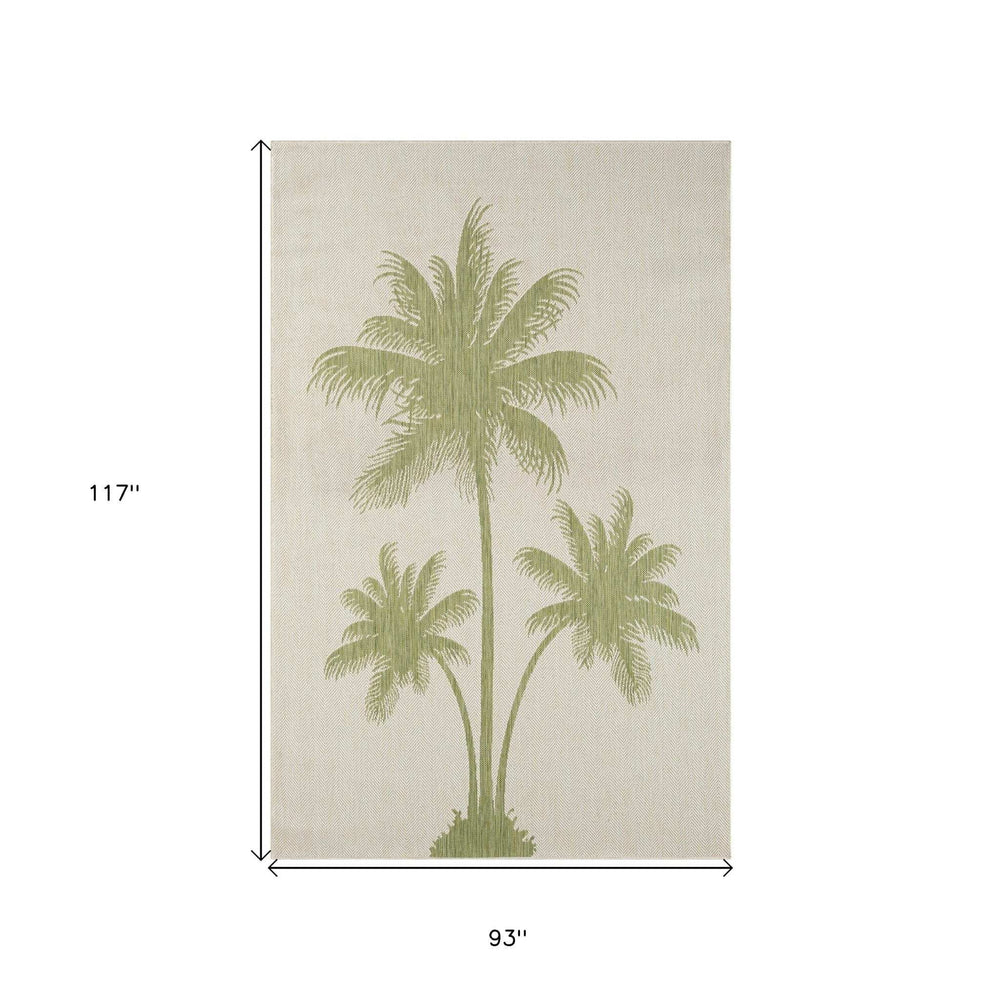 8' X 10' Beige Floral Indoor Outdoor Area Rug - Homeroots - Flyclothing LLC