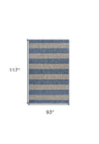 8' X 10' Blue And Gray Striped Indoor Outdoor Area Rug - Homeroots - Flyclothing LLC