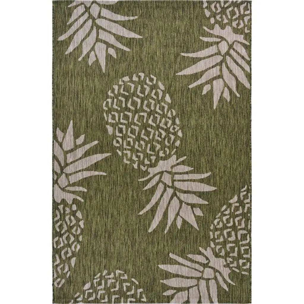 2' X 3' Green Floral Indoor Outdoor Area Rug - Homeroots - Flyclothing LLC