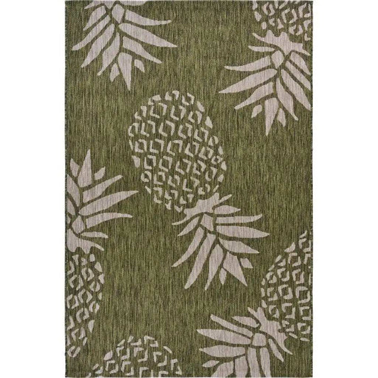 2' X 3' Green Floral Indoor Outdoor Area Rug - Homeroots - Flyclothing LLC