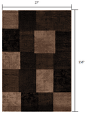 13' Runner Brown Checkered Power Loom Runner Rug - Homeroots - Flyclothing LLC