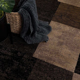 2' X 6' Brown Geometric Blocks Area Rug - Homeroots - Flyclothing LLC