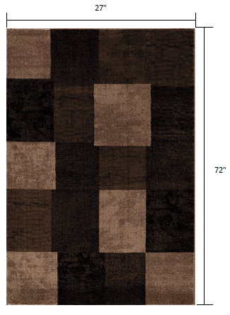 2' X 6' Brown Geometric Blocks Area Rug - Homeroots - Flyclothing LLC