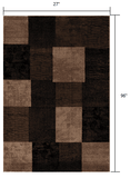 8' Brown Checkered Power Loom Runner Rug - Homeroots - Flyclothing LLC