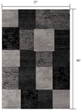 8' Grey Checkered Power Loom Runner Rug - Homeroots - Flyclothing LLC