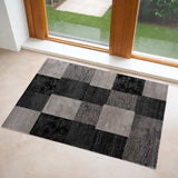 3' X 5' Gray Checkered Power Loom Area Rug - Homeroots - Flyclothing LLC