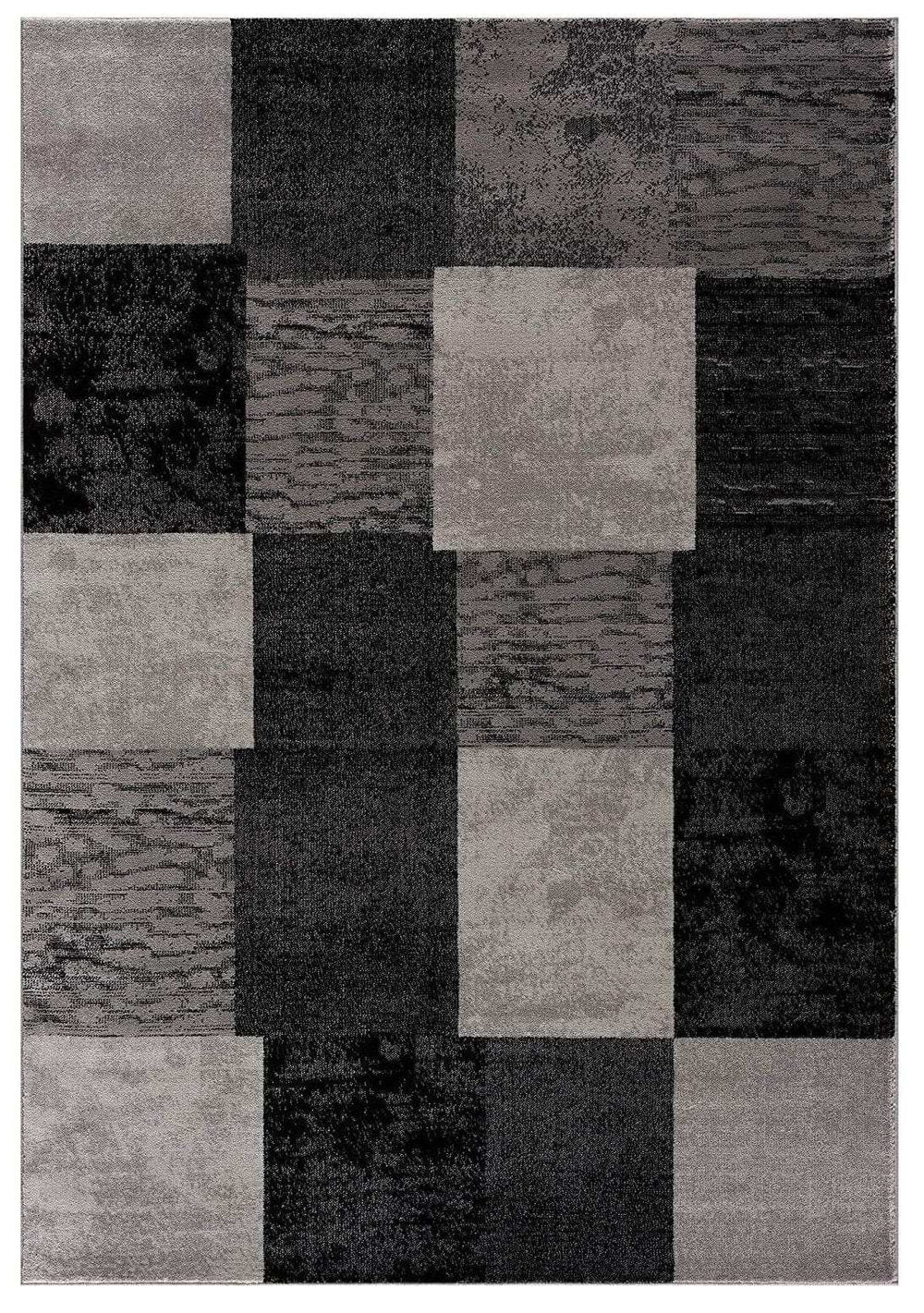 3' X 5' Gray Checkered Power Loom Area Rug - Homeroots - Flyclothing LLC
