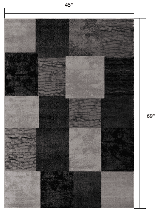 4' X 6' Gray Checkered Power Loom Area Rug - Homeroots - Flyclothing LLC
