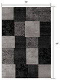 4' X 6' Gray Checkered Power Loom Area Rug - Homeroots - Flyclothing LLC