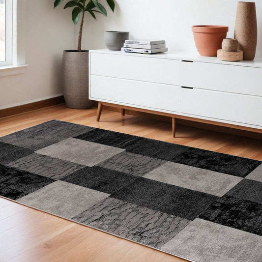 6' X 9' Gray Checkered Dhurrie Area Rug - Homeroots - Flyclothing LLC