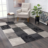 8' X 10' Gray Checkered Dhurrie Area Rug - Homeroots - Flyclothing LLC