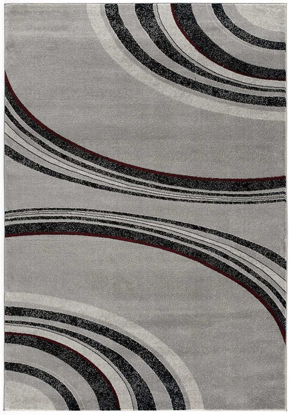 13' Runner Gray and Black Abstract Shag Power Loom Runner Rug - Homeroots - Flyclothing LLC