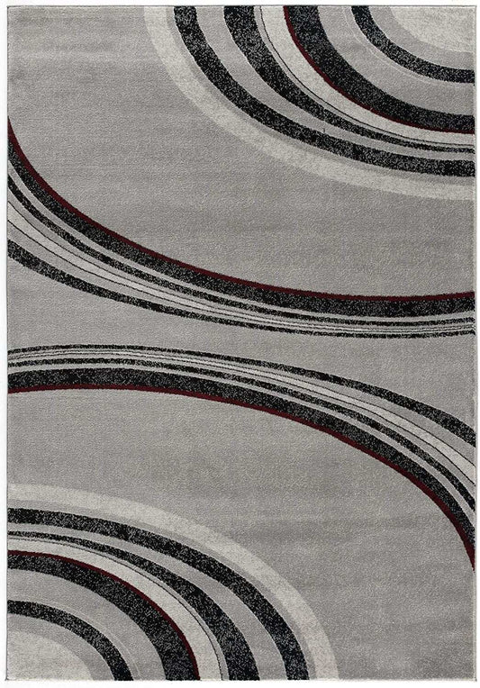 13' Runner Gray and Black Abstract Shag Power Loom Runner Rug - Homeroots - Flyclothing LLC