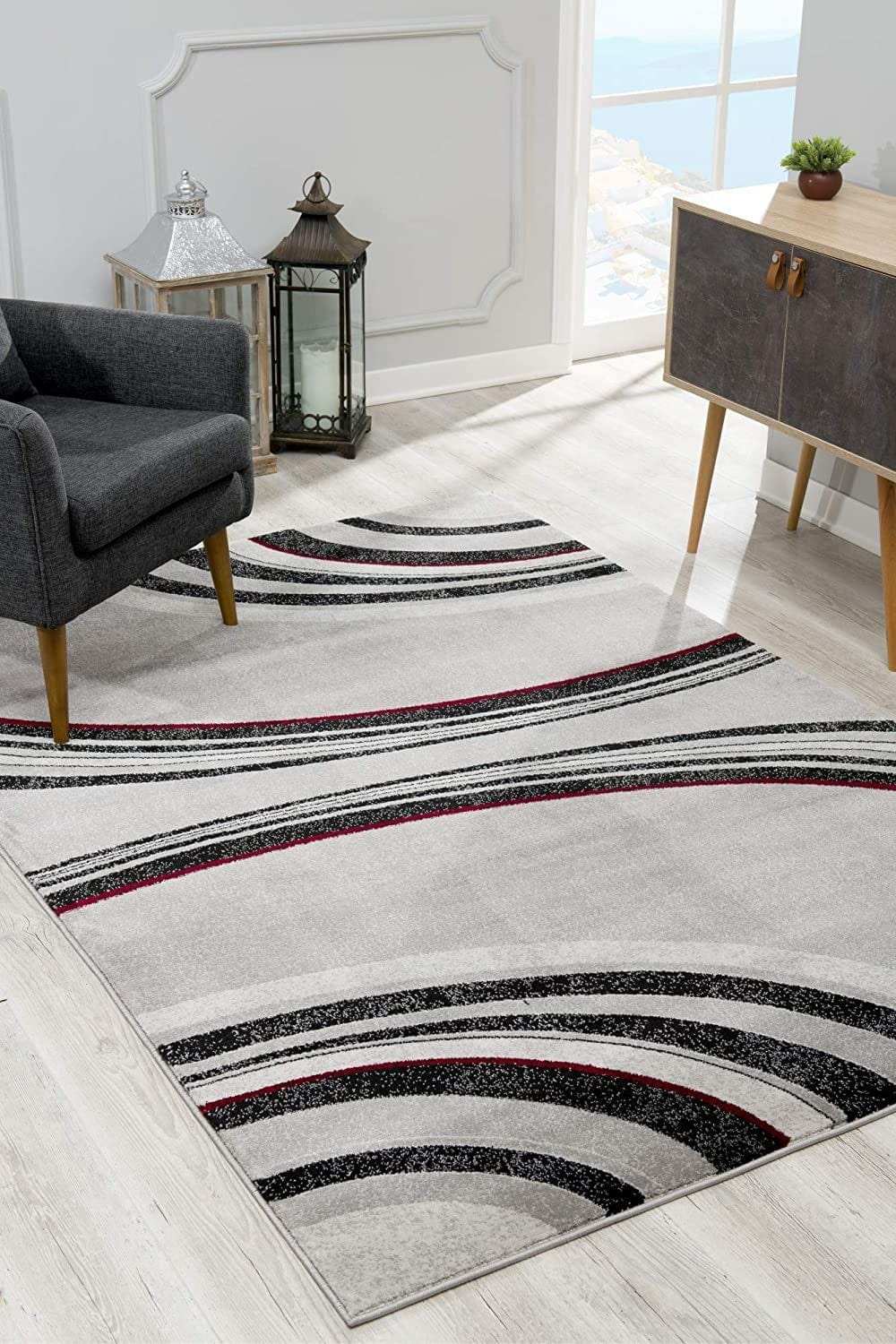 4' X 6' Gray Abstract Power Loom Area Rug - Homeroots - Flyclothing LLC