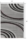 4' X 6' Gray Abstract Power Loom Area Rug - Homeroots - Flyclothing LLC
