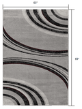 5' X 7' Gray Abstract Dhurrie Area Rug - Homeroots - Flyclothing LLC